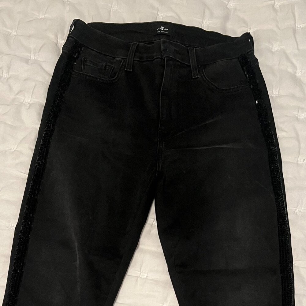 7 For All Mankind Black Jeans with Sequins